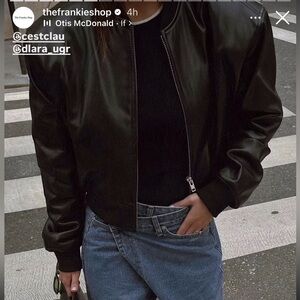 The Frankie Shop Bomber Leather Jacket